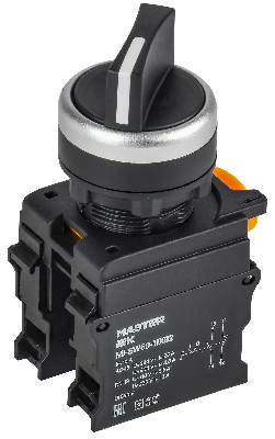 Переключатель длин. ручка 2 полож. 1NO+1NC чёрный MASTER IEK