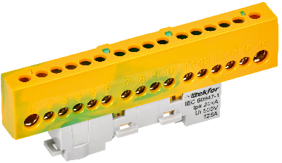 TEKFOR Шина PE земля изолированная на универсальном держателе 8х12-16-ЖЗ IEK