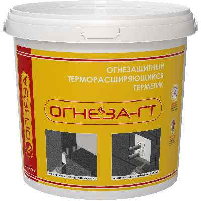 Герметик противопожарный терморасширяющийся       ОГНЕЗА-ГТ, ведро 3 кг, цвет серый
