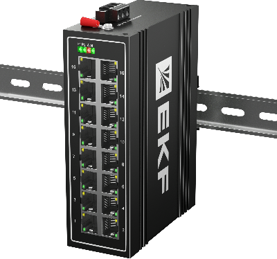 Коммутатор промышленный неуправляемый U-16T, 16 портов 10/100Base-T(X) RJ45, монтаж на динрейку TSX EKF