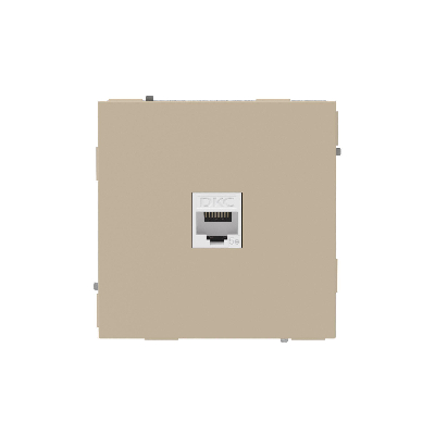 Компьютерная розетка RJ-45 без шторки, кат.5е одинарная, KANT, ванильный марципан