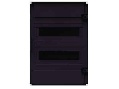 Щит распределительный навесной с пласт. черной прозрачной дверцей на 24 модуля, OptiBox Pro 24-NKR-IP40