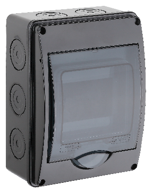 Щиток распределительный навесной на 5 модулей с дверцей черный IP66 (ЩРн-П-5)