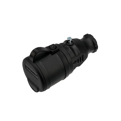 Розетка переносная влагозащищенная с крышкой, с/з, 16 А, IP44 каучук, REXANT