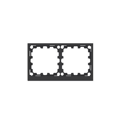 Рамка на 2 поста, KANT, черный уголь