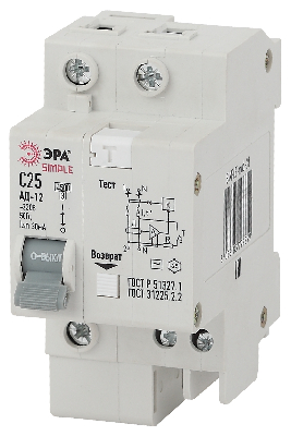 АД-12 (AC) C16 30mA 6кА 1P+N - SIMPLE-mod-29 Автоматический выключатель дифференциального тока S