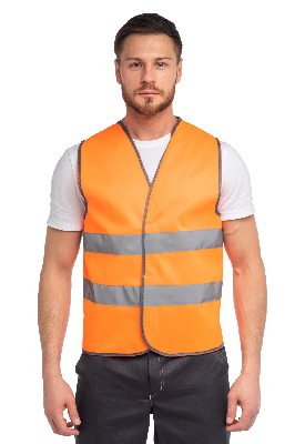 Жилет сигнальный арт. J02 цв. оранжевый флуоресцентный р. 2XL 112-116/170-188