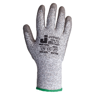 Защитные перчатки от порезов (5 класс), полиэтилен, полиурет. покр., серые, размер XL