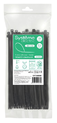 Стяжка кабельная MultiSet 200х3.6 Чёрная (100шт)