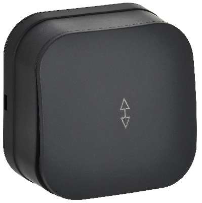 GLORY Выключатель 1-клавишный для открытой установки проходной 10А ВСп10-1-0-ХЧм черный матовый IEK