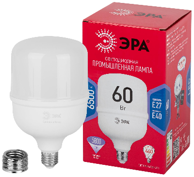 Лампа светодиодная LED 60 Вт 5800Лм 6500К T120 холодный E27/E40 (переходник) 150-275В LED POWER T120-60W-6500-E27/E40 Red Line