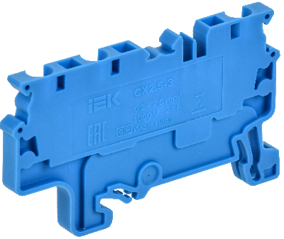 ARMAFIX Клемма пружинная CX2.5-3 BU 2,5мм2 трехконтактная синяя IEK