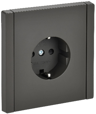 FORTE&PIANO Розетка 1-местная с заземлением с защитными шторками винтовое крепление 16А FP315 серый IEK