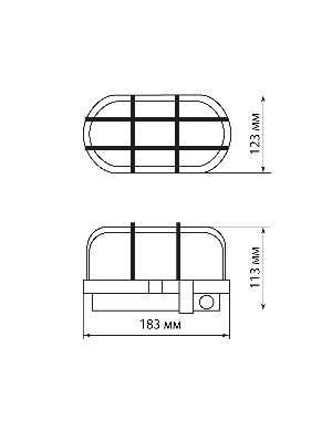 "Светильник НБП 02-60-004.03У ""Евро"" корпус и защитная сетка черный"