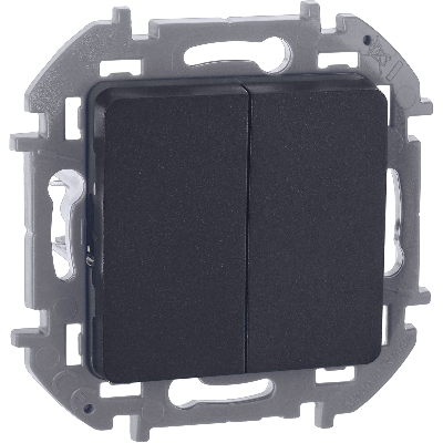 Выключатель двухклавишный INSPIRIA 10 AX 250 В~ антрацит