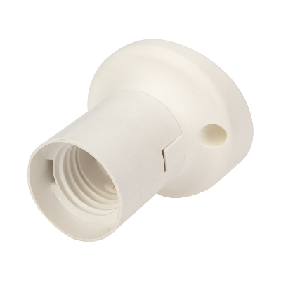 Патрон пластиковый настенный Е27 наклонный белый