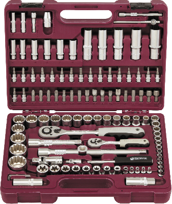 Набор инструмента универсальный 1/4'', 1/2''DR с головками торцевыми MultiProf, 108 предметов