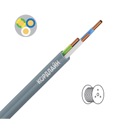 Кабель силовой КОРДЛАЙН ВВГнг(А)-LS 3x2,5ок(N,PE)-0,66 барабан ТРТС