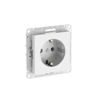 ATLASDESIGN РОЗЕТКА с заземлением, 16А, быстрозажимные клеммы, БЕЛЫЙ