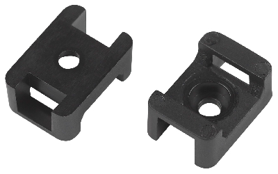 Площадка с монтажным отверстием под хомуты 22х16 мм чёрная М4 10 штук NO-225-314