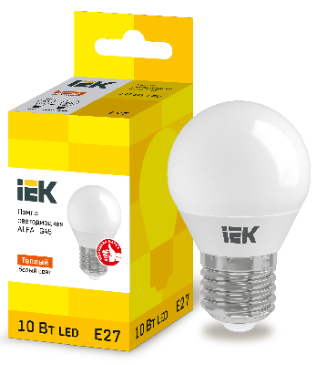 Лампа LED ALFA G45 шар 10Вт 230В 3000К E27