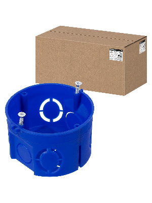 Установочная коробка СП D68х42 мм саморезы без стыковочных узлов синяя IP20 TDM