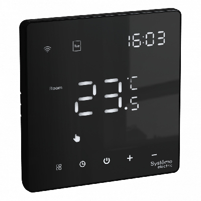 ARTGALLERY ТЕРМОСТАТ программируемый с Wi-Fi для электрического теплого пола, 16 А, моноблочный, ЧЕРНЫЙ