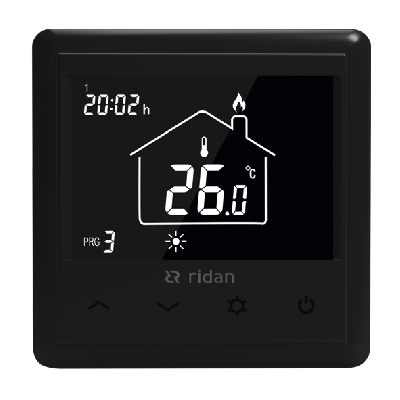 Термостат комнатный программируемый электронный WT RB 230V встраиваемый черный