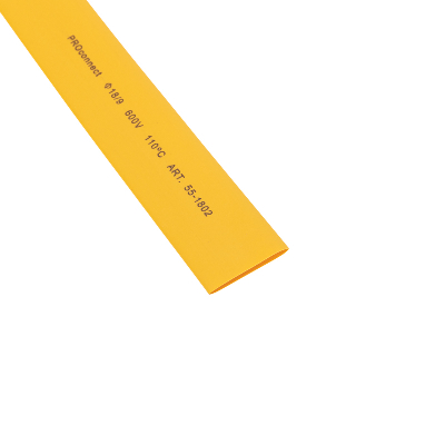 Трубка термоусаживаемая ТУТ 18,0/9,0 мм желтая, 1 м