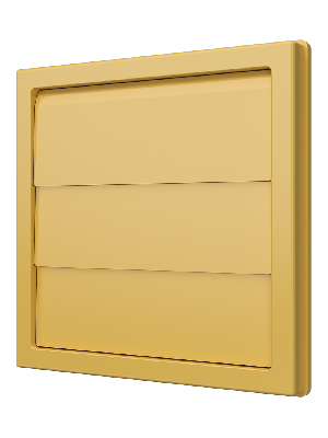 Решетка приточно-вытяжная с гравитационными жалюзи 150х150 с фланцем D100, цвет Бежевый