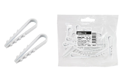 Дюбель-хомут ДХК-10 для круглого кабеля 5-10мм нейлон белый (100шт)