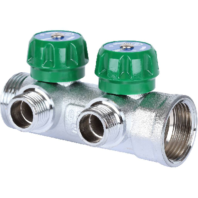 Коллектор регулирующий 1', 2 отвода 1/2' плоское уплотнение