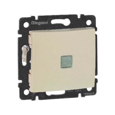 VALENA Переключатель одноклавишный с подсветкой в рамку слоновая кость