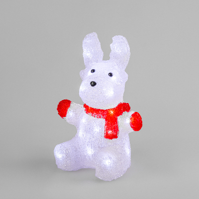 Фигура акриловая светодиодная Олененок в Шарфе 20х17х30 см, 24 светодиода, батарейки 2хAA не входят в комплект