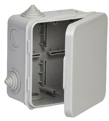 Коробка  распределительная КМ 100х100х50мм о/к IP54 4 вв. (7035) GENERICA