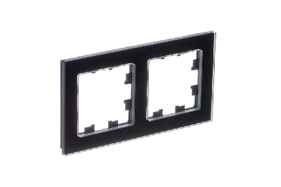 ATLASDESIGN NATURE 2-постовая РАМКА, НАТУРАЛЬНОЕ СТЕКЛО, ЧЕРНЫЙ
