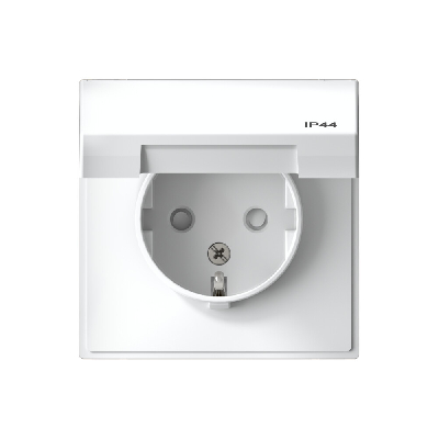 ARTGALLERY розетка с заземл. со шт. с крышк, 16А, IP44, механизм, белый