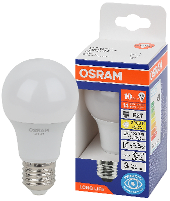 Лампа светодиодная LED 10Вт Е27 2700К 806Лм груша 220В (замена 75Вт) OSRAM