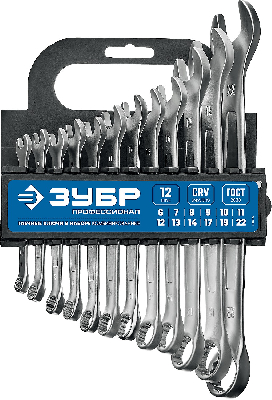 Набор комбинированных гаечных ключей 12 шт, 6 - 22 мм,
