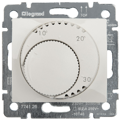 Термостат электронный стандрат 5А слоновая кость VALENA