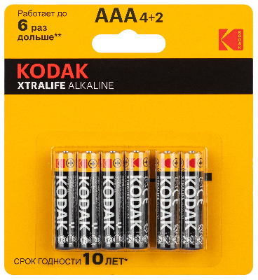 Батарейка LR03-4+2BL XTRALIFE Alkaline
