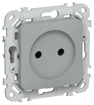 FLITE Розетка без заземления без защитных шторок безвинтовое крепление 10А РС01-1-ФлС серый IEK