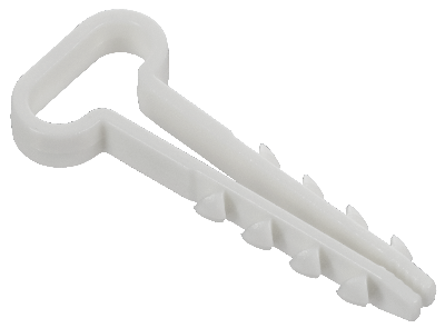 Дюбель-хомут 14х6мм для плоского кабеля нейлон белый (100шт/упак) GENERICA