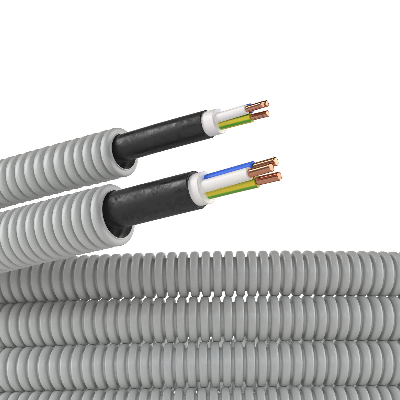 Труба гофрированная ПВХ д.16мм с кабелем РЭК ГОСТ+ ВВГнгLS 3*2.5 (25м)