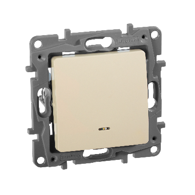 ETIKA Переключатель одноклавишный с подсветкой слоновая кость автоматические зажимы 10AX