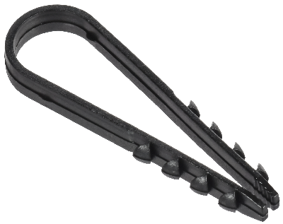 Дюбель-хомут 11х18мм для круглого кабеля нейлон черный (100шт/упак) GENERICA