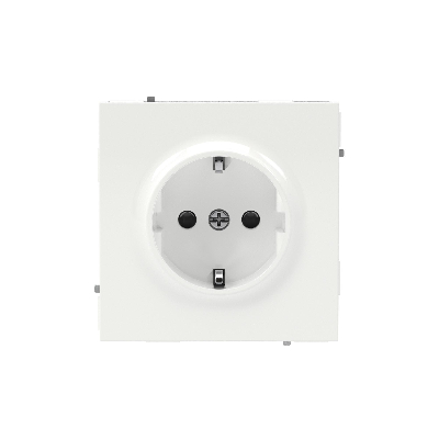 Розетка силовая, 2P+E, с з/ш, KANT, белая магнолия