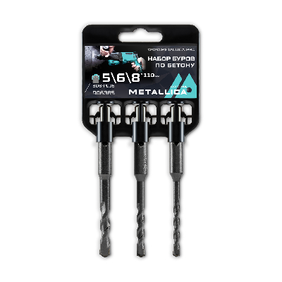 Набор буров по бетону SDS-plus 5, 6, 8 х 110/50 мм, 3 шт на клипсе