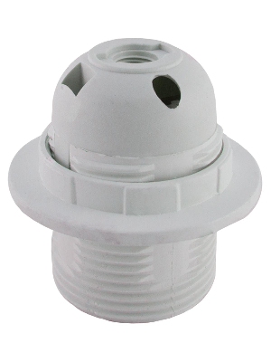 Патрон с кольцом Е27 термостойкий пластик белый