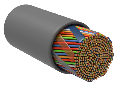 Витая пара U/UTP кат 5е 10 пар 24AWG solid 305м LSZH серый